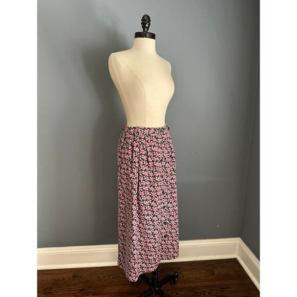 Vintage 80s Rose Corduroy Skirt CottageCore ShabbyChic Preppy Grunge Fall Winter - Picture 5 of 9